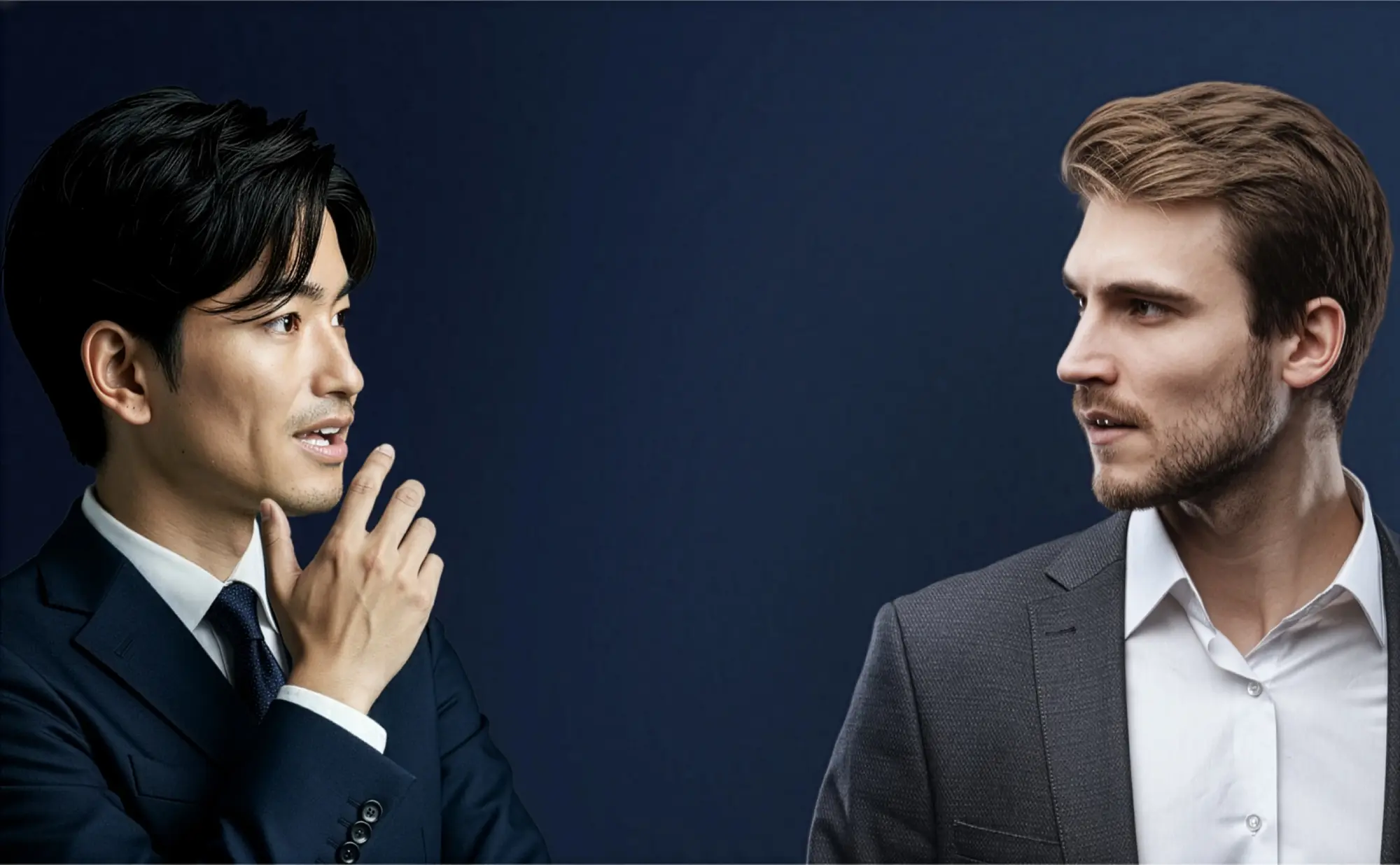 英語で打ち合わせをするビジネスパーソン